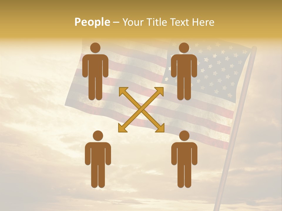 An American Flag On A Pole With A Cloudy Sky In The Background PowerPoint Template