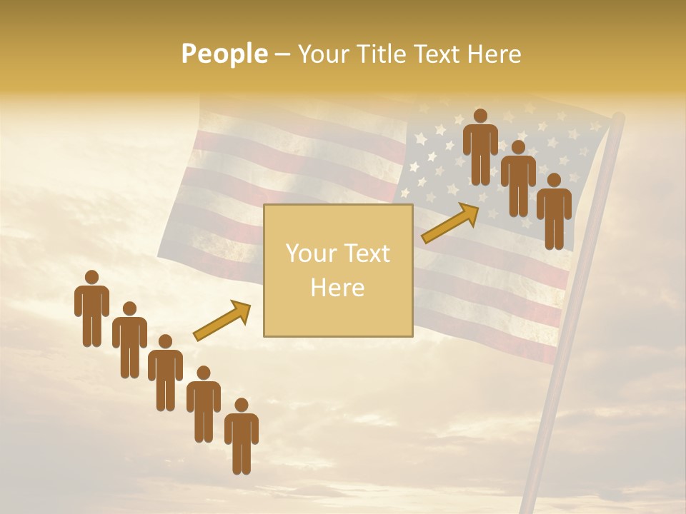 An American Flag On A Pole With A Cloudy Sky In The Background PowerPoint Template