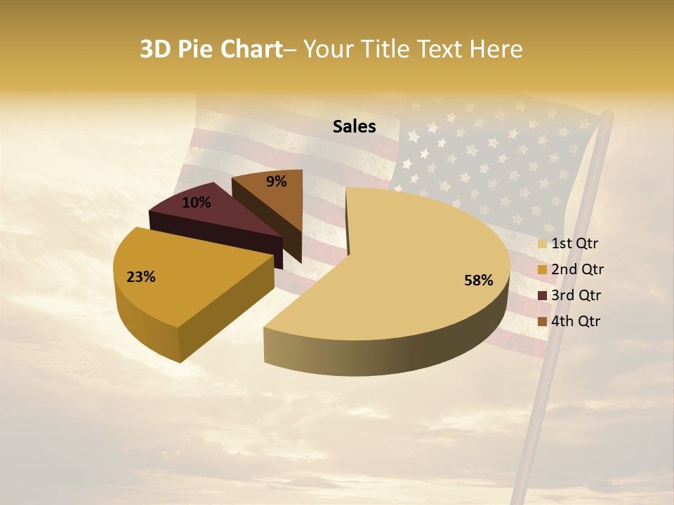 An American Flag On A Pole With A Cloudy Sky In The Background PowerPoint Template
