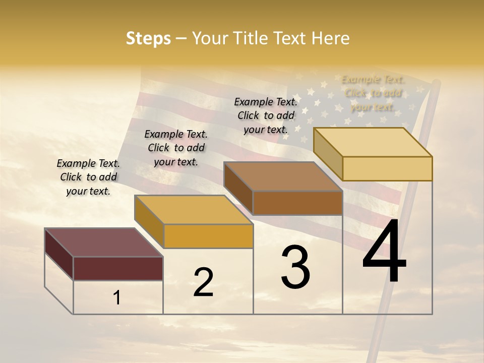 An American Flag On A Pole With A Cloudy Sky In The Background PowerPoint Template