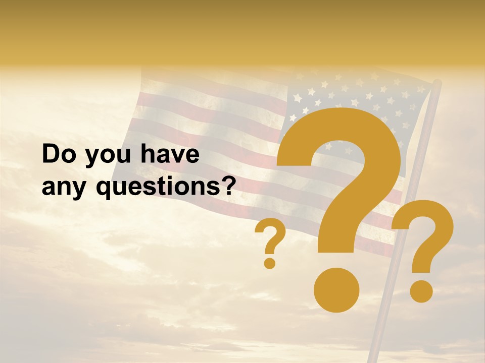 An American Flag On A Pole With A Cloudy Sky In The Background PowerPoint Template