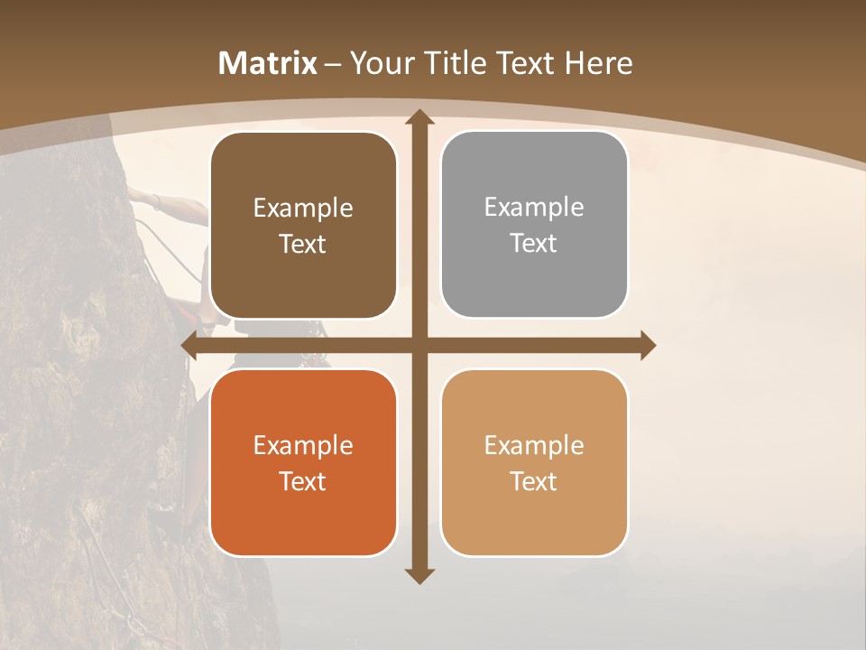 A Man Climbing Up The Side Of A Mountain PowerPoint Template