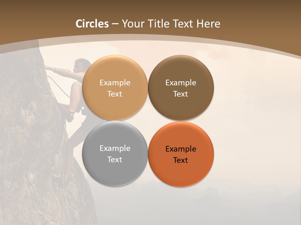 A Man Climbing Up The Side Of A Mountain PowerPoint Template