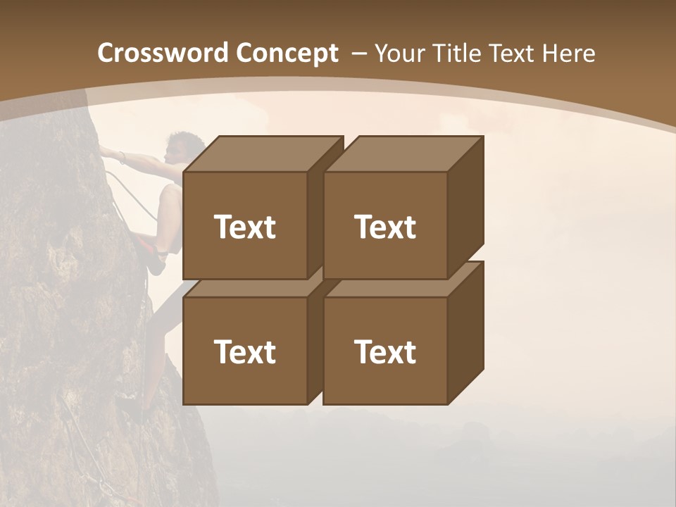 A Man Climbing Up The Side Of A Mountain PowerPoint Template