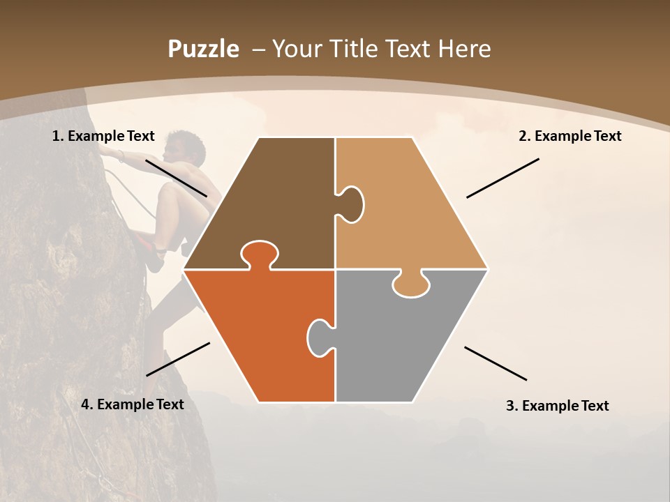 A Man Climbing Up The Side Of A Mountain PowerPoint Template