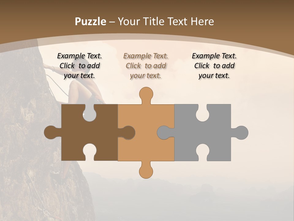 A Man Climbing Up The Side Of A Mountain PowerPoint Template