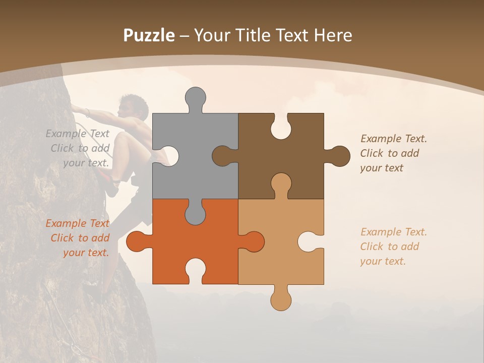 A Man Climbing Up The Side Of A Mountain PowerPoint Template