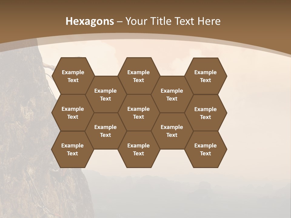 A Man Climbing Up The Side Of A Mountain PowerPoint Template