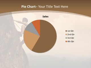 A Man Climbing Up The Side Of A Mountain PowerPoint Template