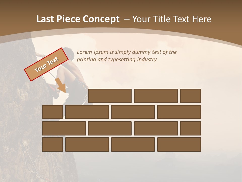 A Man Climbing Up The Side Of A Mountain PowerPoint Template