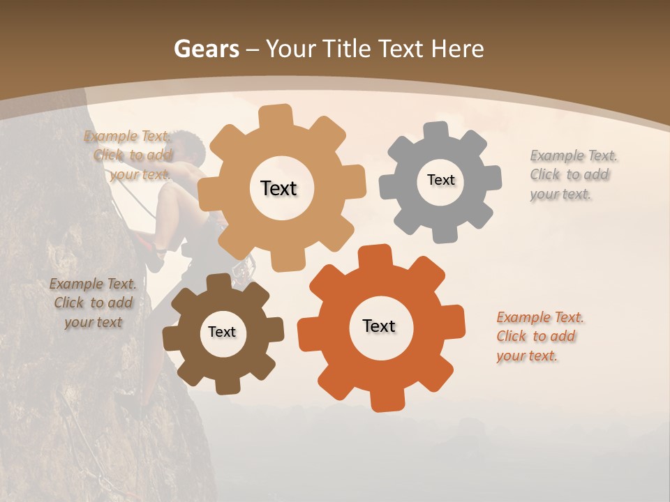 A Man Climbing Up The Side Of A Mountain PowerPoint Template