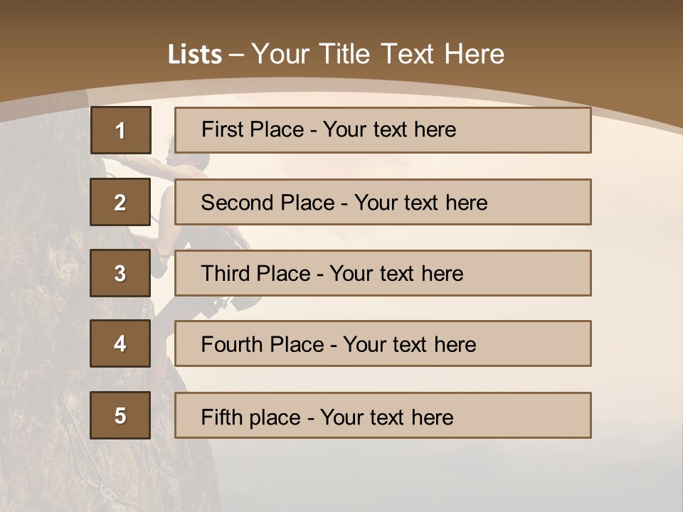 A Man Climbing Up The Side Of A Mountain PowerPoint Template