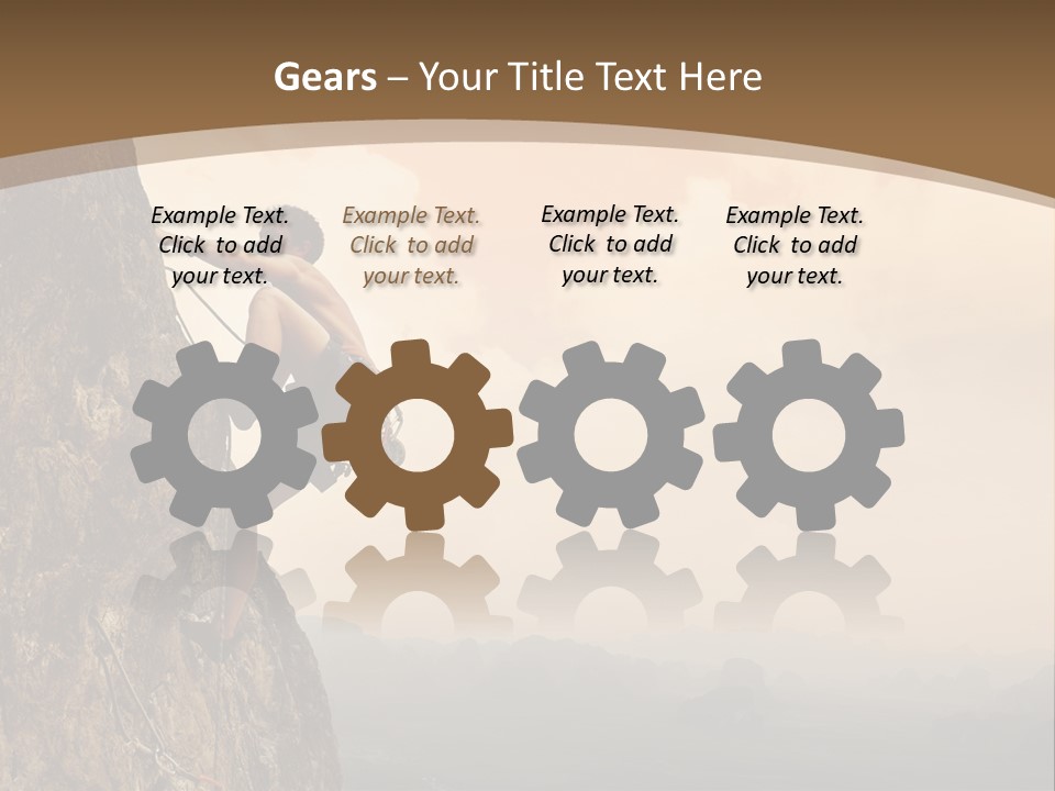 A Man Climbing Up The Side Of A Mountain PowerPoint Template