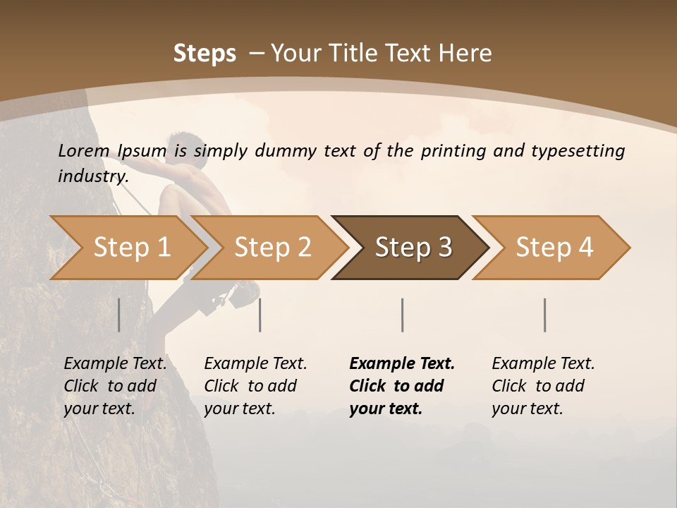 A Man Climbing Up The Side Of A Mountain PowerPoint Template
