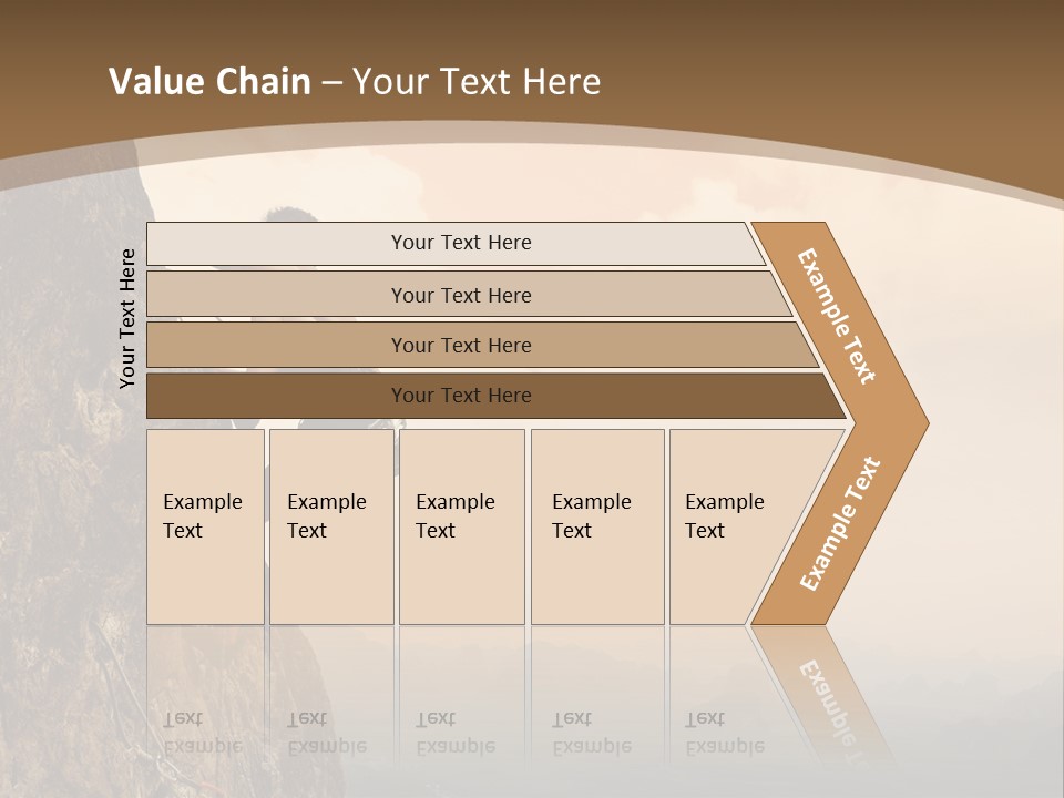 A Man Climbing Up The Side Of A Mountain PowerPoint Template