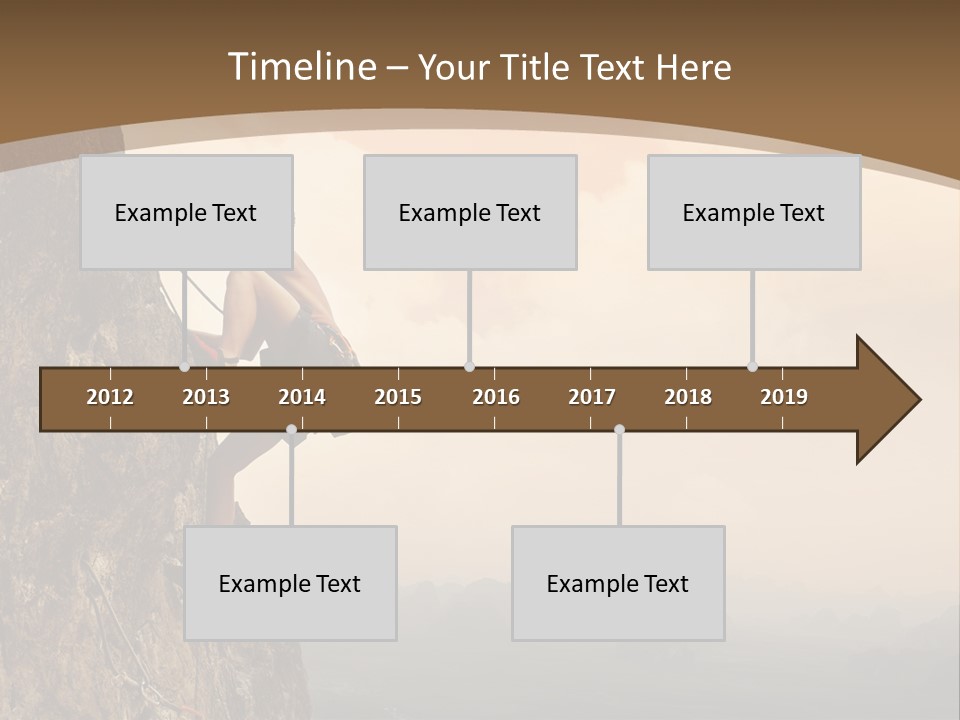 A Man Climbing Up The Side Of A Mountain PowerPoint Template