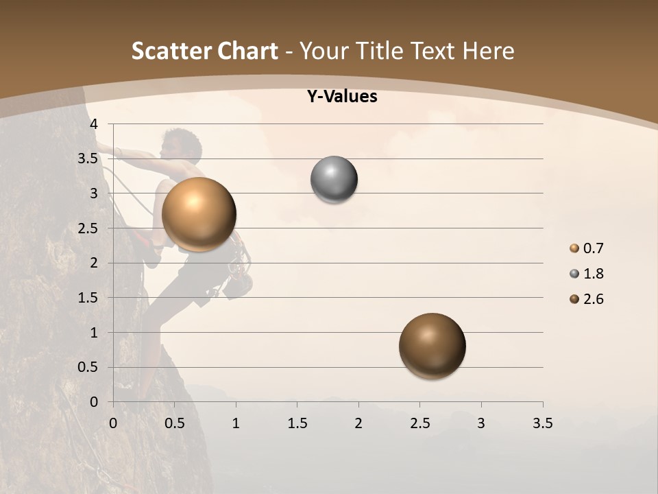 A Man Climbing Up The Side Of A Mountain PowerPoint Template