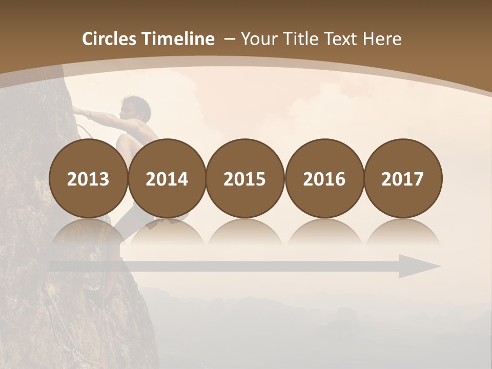 A Man Climbing Up The Side Of A Mountain PowerPoint Template