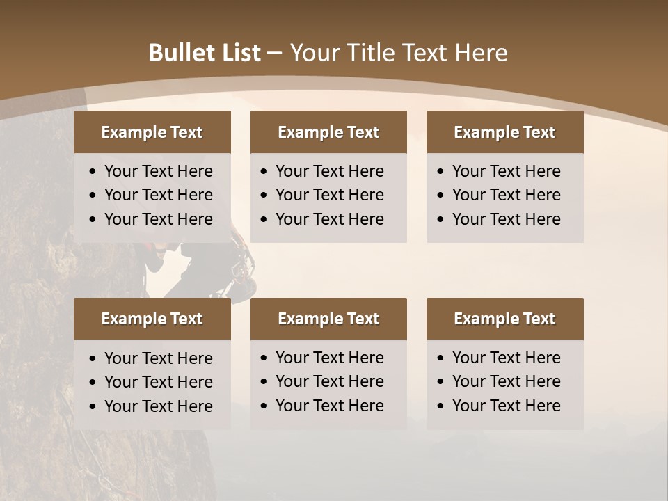 A Man Climbing Up The Side Of A Mountain PowerPoint Template