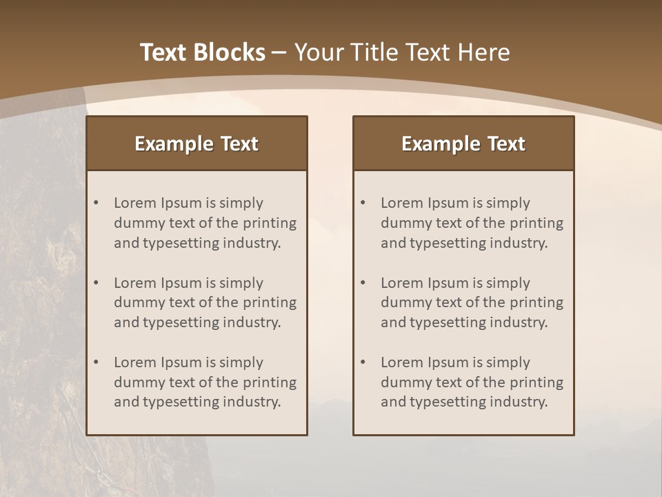 A Man Climbing Up The Side Of A Mountain PowerPoint Template