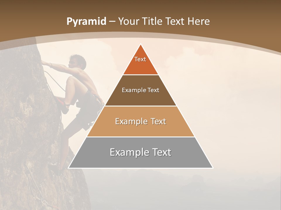A Man Climbing Up The Side Of A Mountain PowerPoint Template