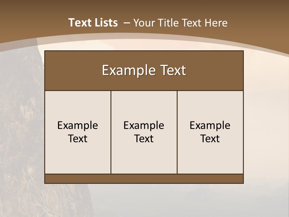 A Man Climbing Up The Side Of A Mountain PowerPoint Template