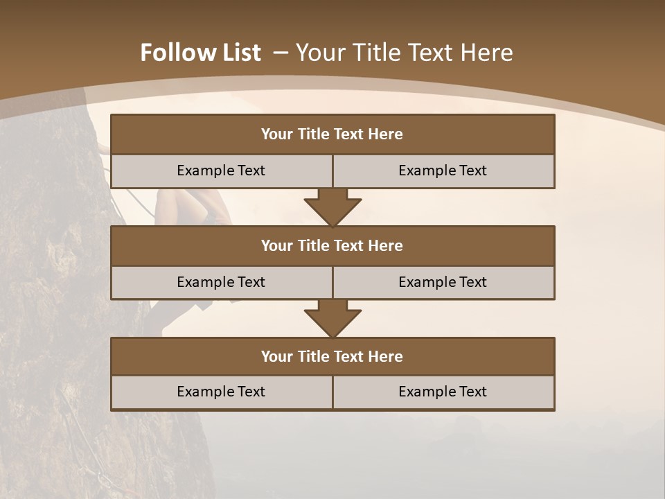 A Man Climbing Up The Side Of A Mountain PowerPoint Template