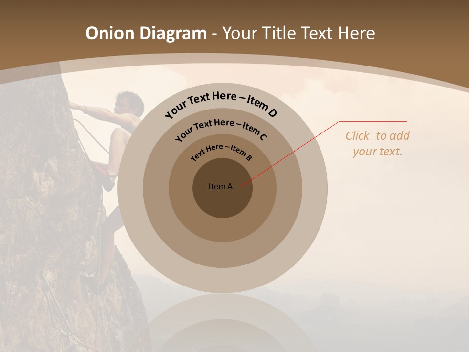 A Man Climbing Up The Side Of A Mountain PowerPoint Template