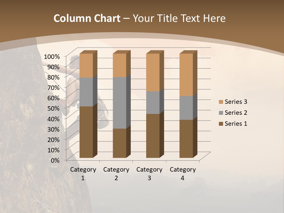 A Man Climbing Up The Side Of A Mountain PowerPoint Template