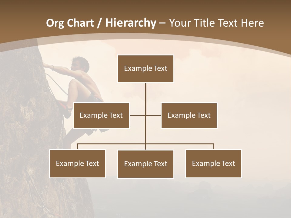 A Man Climbing Up The Side Of A Mountain PowerPoint Template