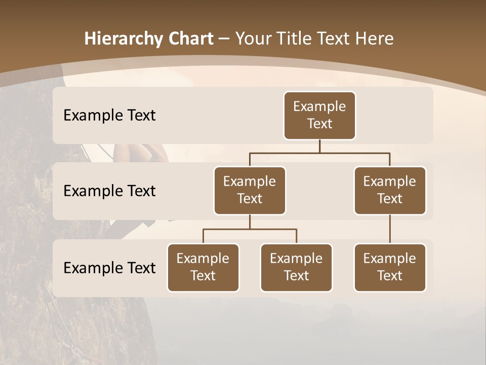 A Man Climbing Up The Side Of A Mountain PowerPoint Template