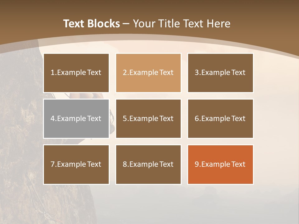 A Man Climbing Up The Side Of A Mountain PowerPoint Template