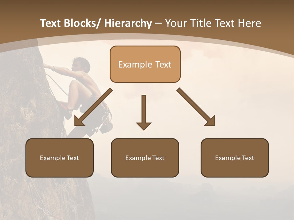 A Man Climbing Up The Side Of A Mountain PowerPoint Template