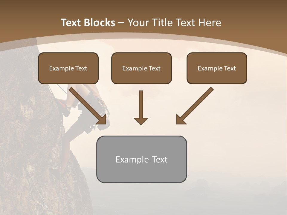 A Man Climbing Up The Side Of A Mountain PowerPoint Template