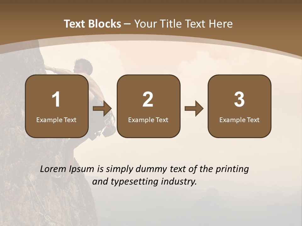 A Man Climbing Up The Side Of A Mountain PowerPoint Template