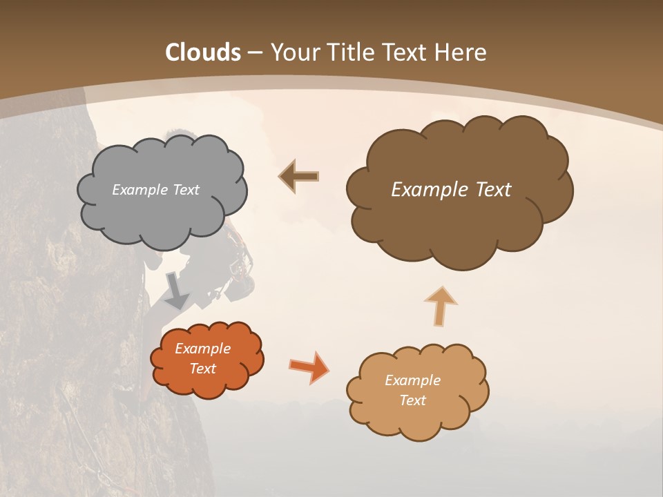 A Man Climbing Up The Side Of A Mountain PowerPoint Template