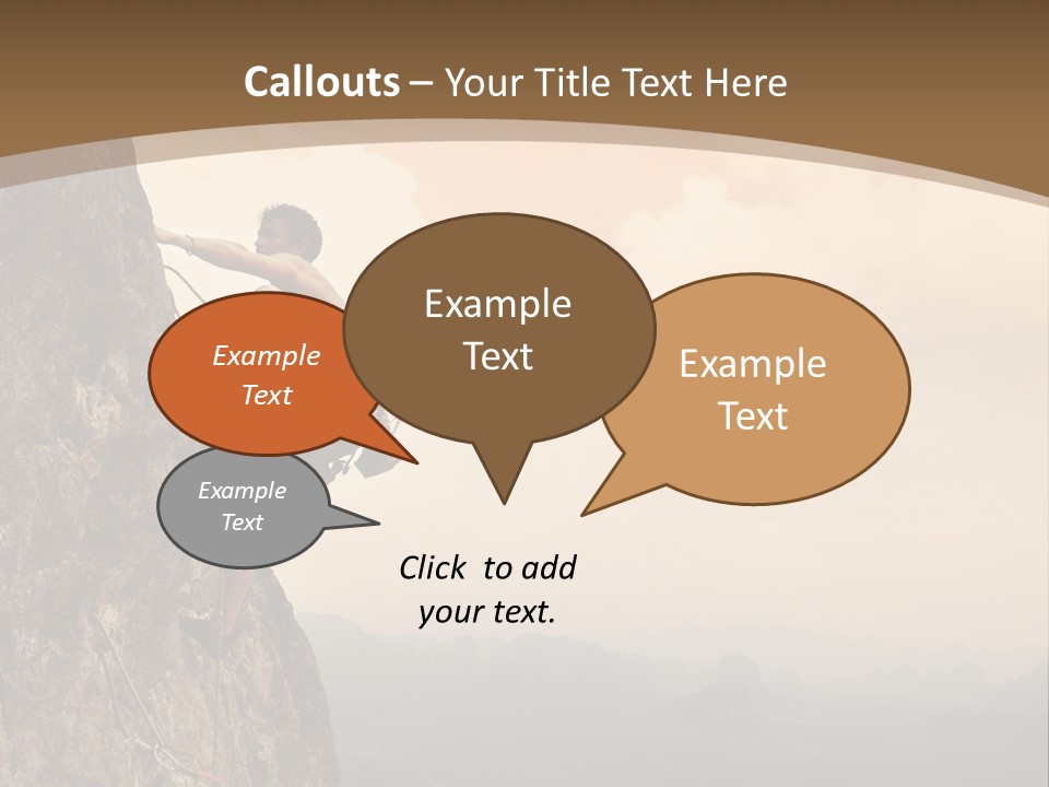 A Man Climbing Up The Side Of A Mountain PowerPoint Template