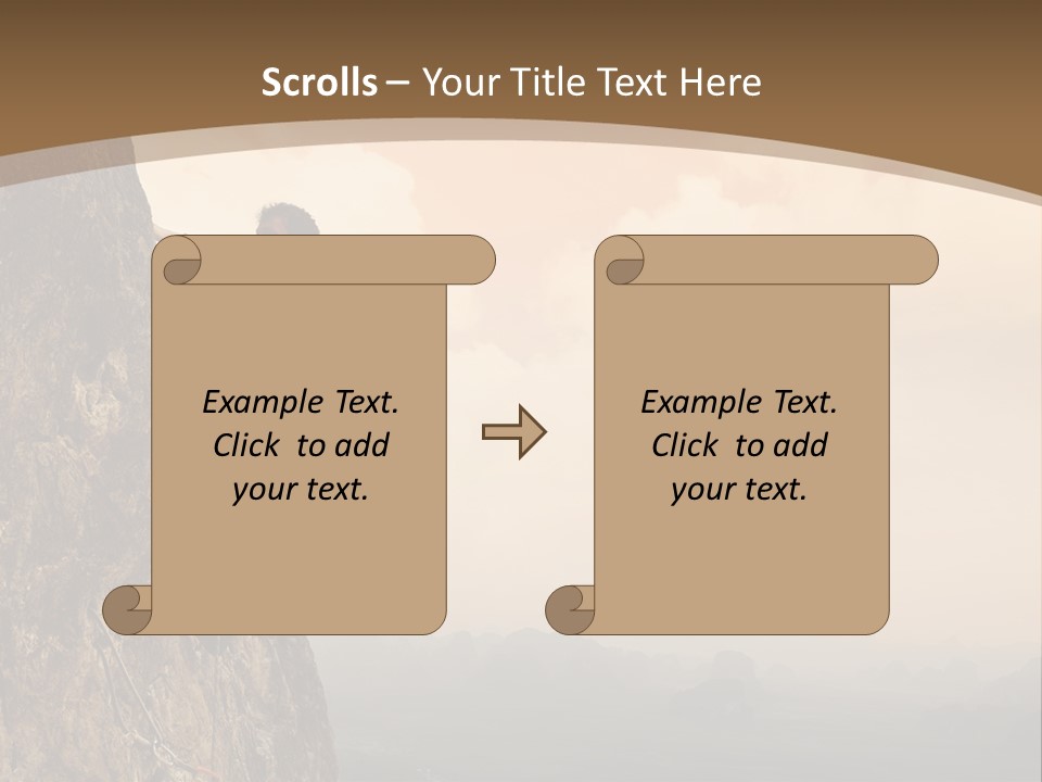 A Man Climbing Up The Side Of A Mountain PowerPoint Template