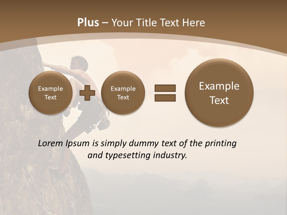 A Man Climbing Up The Side Of A Mountain PowerPoint Template