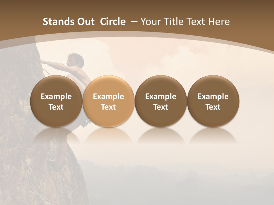 A Man Climbing Up The Side Of A Mountain PowerPoint Template