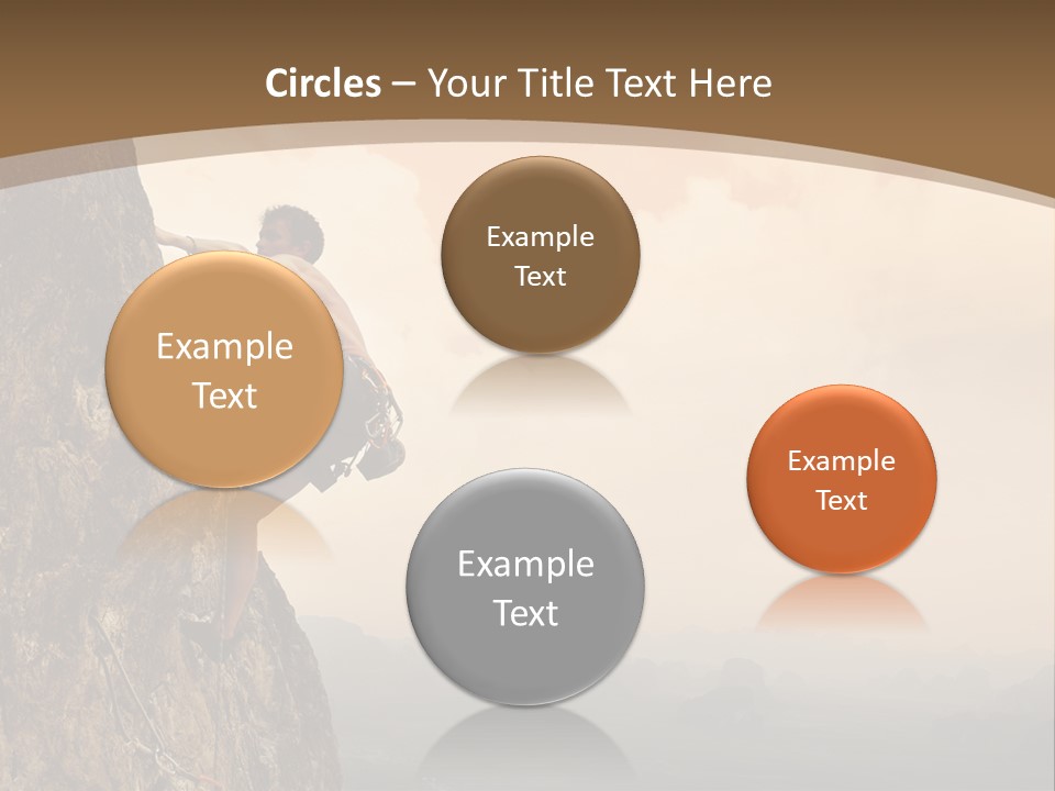 A Man Climbing Up The Side Of A Mountain PowerPoint Template