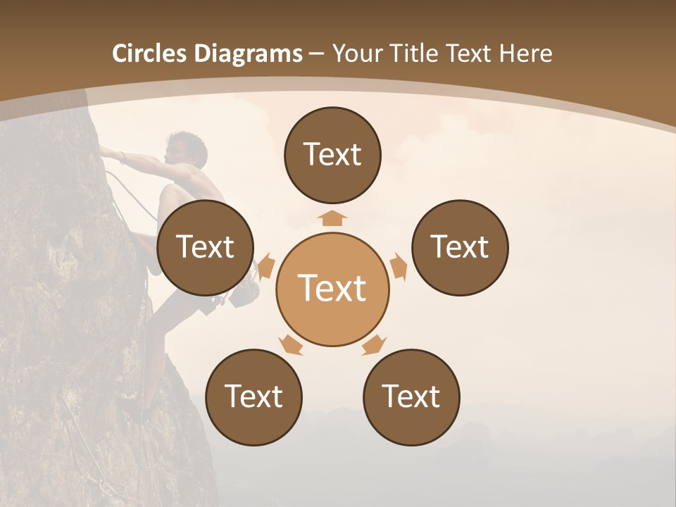 A Man Climbing Up The Side Of A Mountain PowerPoint Template