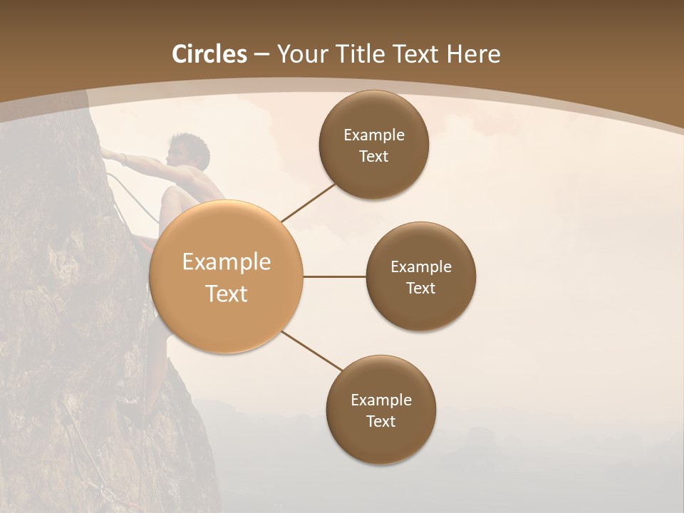 A Man Climbing Up The Side Of A Mountain PowerPoint Template