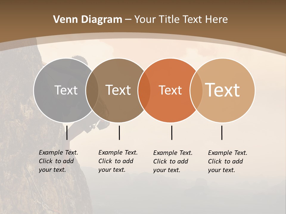 A Man Climbing Up The Side Of A Mountain PowerPoint Template