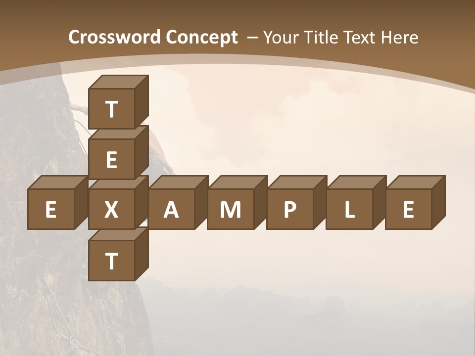 A Man Climbing Up The Side Of A Mountain PowerPoint Template