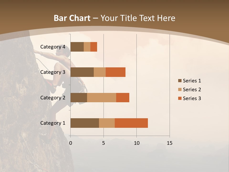 A Man Climbing Up The Side Of A Mountain PowerPoint Template