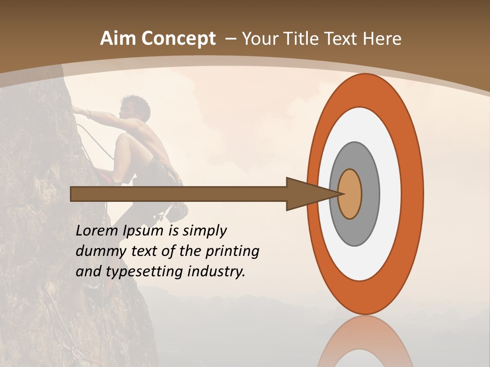 A Man Climbing Up The Side Of A Mountain PowerPoint Template