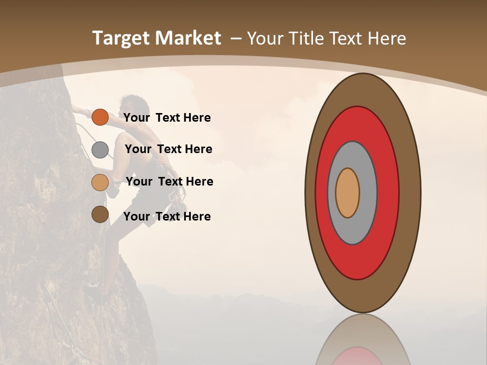 A Man Climbing Up The Side Of A Mountain PowerPoint Template