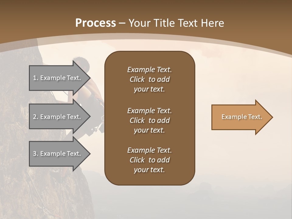 A Man Climbing Up The Side Of A Mountain PowerPoint Template