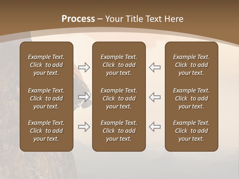 A Man Climbing Up The Side Of A Mountain PowerPoint Template